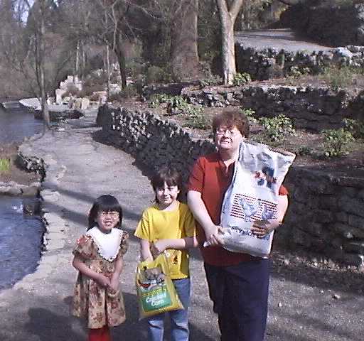 Feeding the ducks.