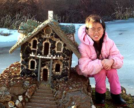 Holly with little house at Peterson's.